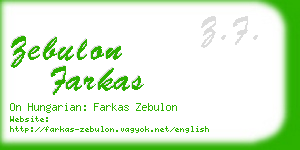 zebulon farkas business card